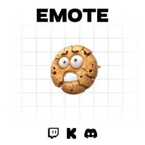 Chunky Surprise Emote: Shocked Cookie for Twitch & Discord