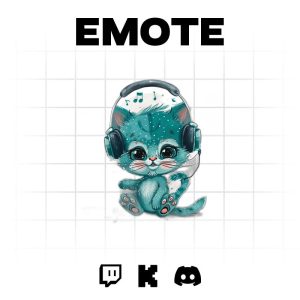 Purrfectly Groovy Emote: Kitty DJ Vibes