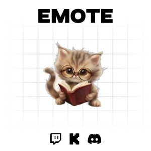 Purrfectly Nerdy: Cute Kitten Emote for Twitch & Discord