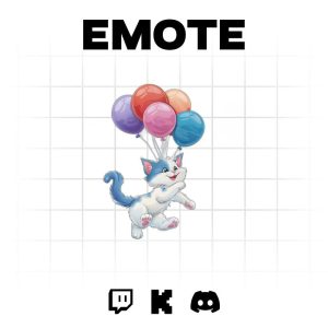 Happy Kitty Balloon Dance Emote for Twitch & Discord