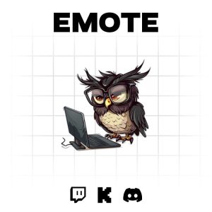 Wise Hacker Owl Emote: Twitch & Discord Streamers