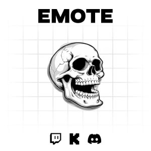 Glowing Giggles: Animated Laughing Skull Emote