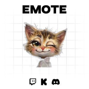 Cheeky Kitty Emote: Playful Wink for Twitch & Discord